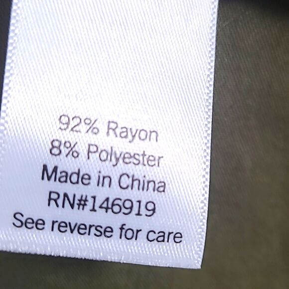 Nine West Army Green Utility Jacket with Pockets & Fold-over Collar, Size Medium - Picture 12 of 12